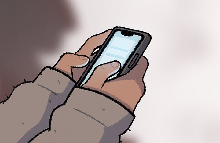 Hands holding a phone